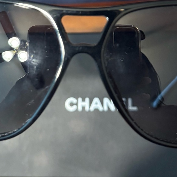 CHANEL Glossy Black Sunglasses main image 5